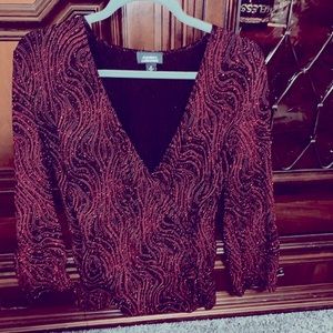 Red sequin dressy top